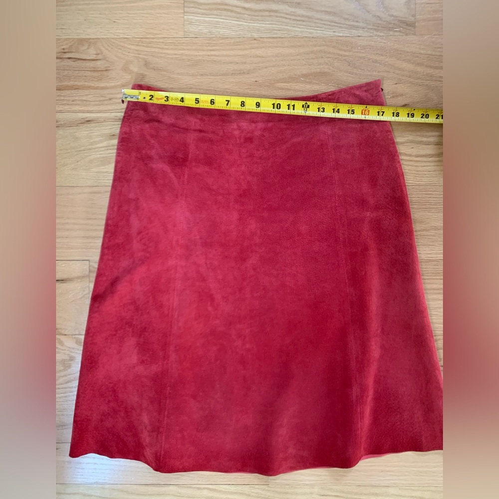 New Frontier suede leather A-Line Skirt SZ10 - Picture 5 of 10